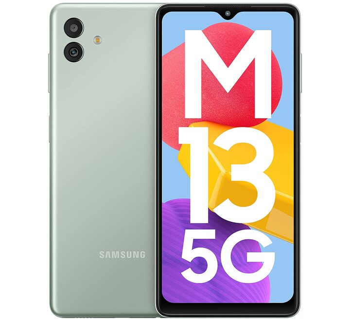 Samsung Galaxy M13 5G (Aqua Green 4GB 64GB Storage) | 5000mAh Battery | Upto 8GB RAM with RAM Plus (M136BLGD GREEN)